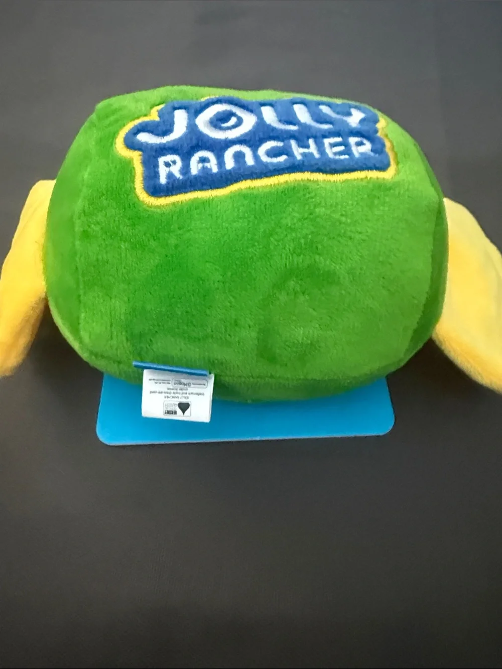 Jolly rancher plush dog toy, squeaker inside